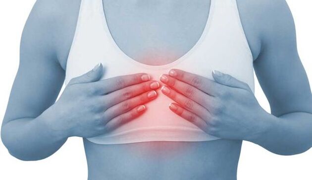 Sternum pain in the front is a sign of osteochondrosis of the thoracic spine